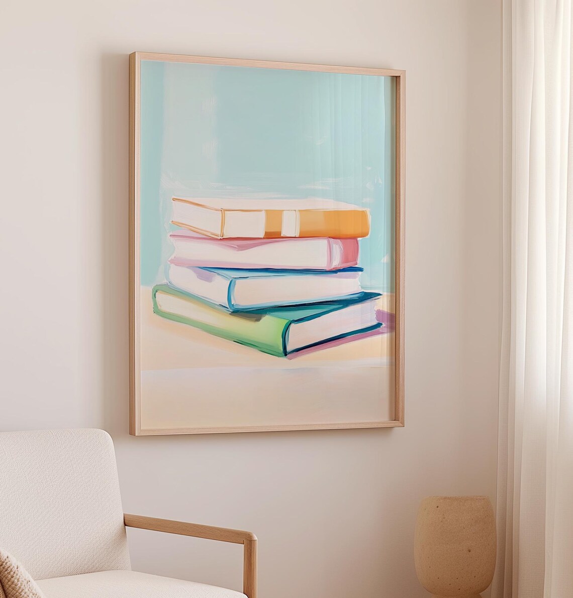 Stack Of Books Painting, Bookish Wall Art Print - Image 2