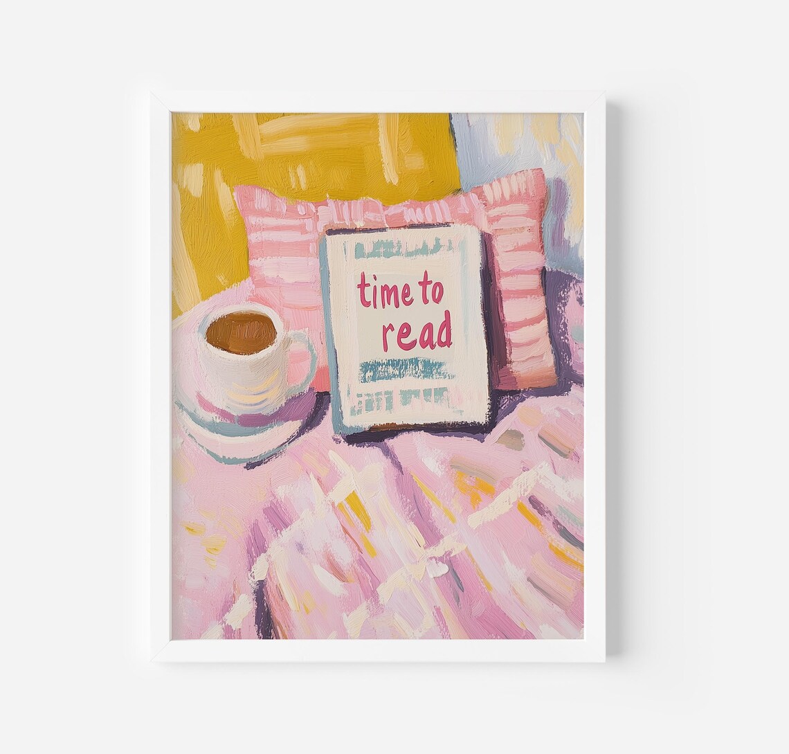 Read Wall Art Print, Pastel Book Lover Decor