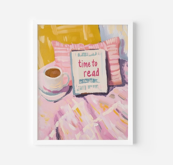 Read Wall Art Print, Pastel Book Lover Decor