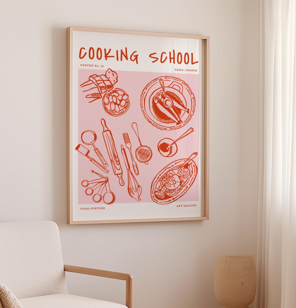Kitchen Wall Art, Modern Retro Cooking School - Image 3
