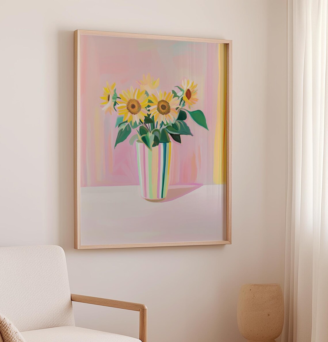Sunflower Art Print, Bright Floral Nursery Decor - Image 2
