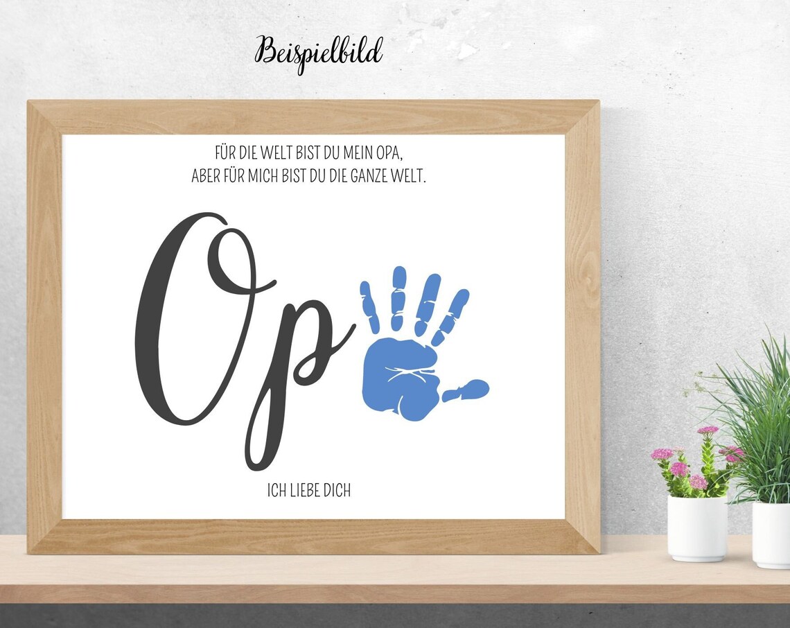 Handprint Gift for Grandpa, Birthday Decoration