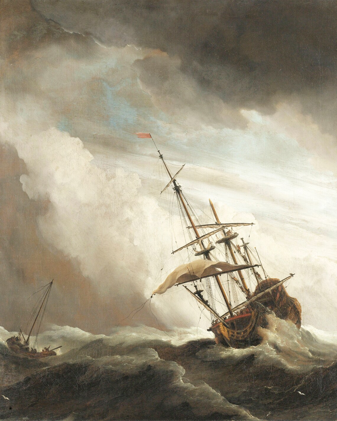 Vintage Sailing Painting, Moody Sea Art Print - Image 2