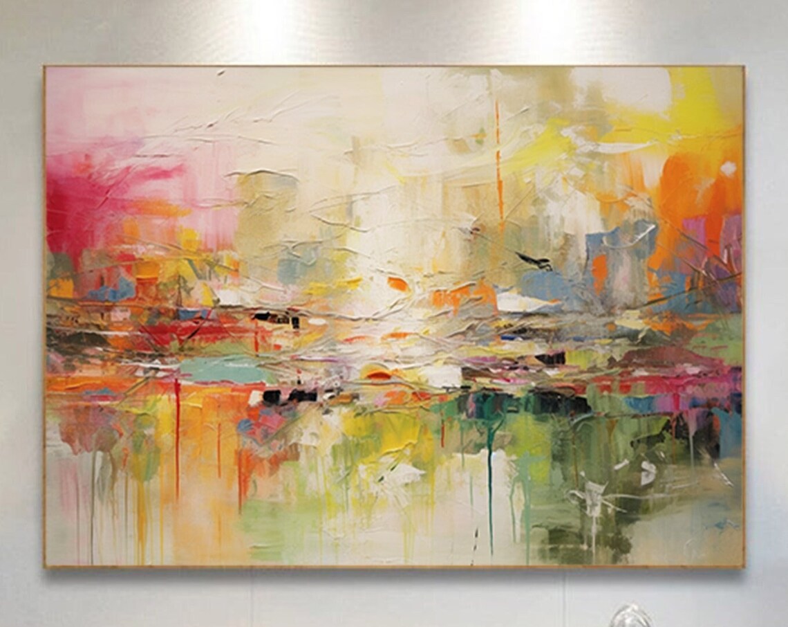 Colorful Abstract Art Print, Modern Living Room