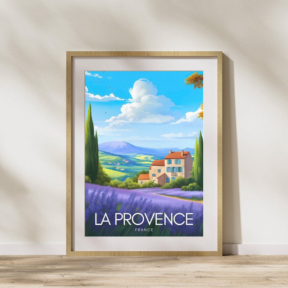La Provence France Lavender Field Stone Farmhouse Travel Poster - Image 3