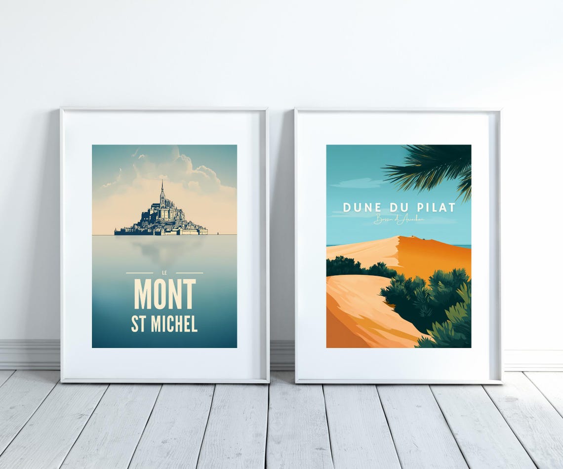 Le Mont Saint-Michel Minimalist Island Silhouette Calm Sea Poster - Image 3