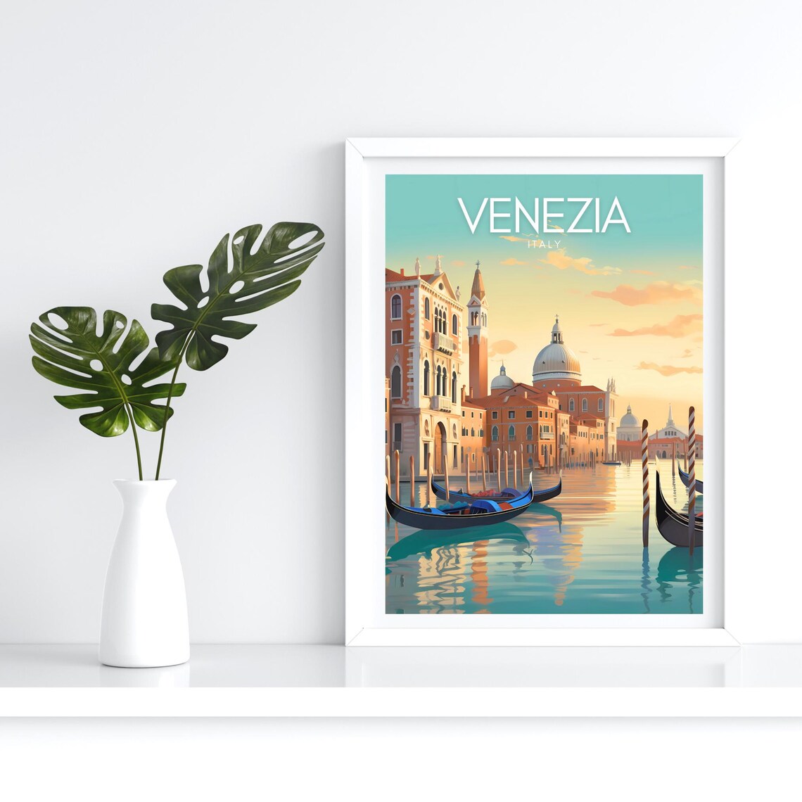 Venezia Italy Grand Canal Gondolas Historic Palaces Travel Poster - Image 4