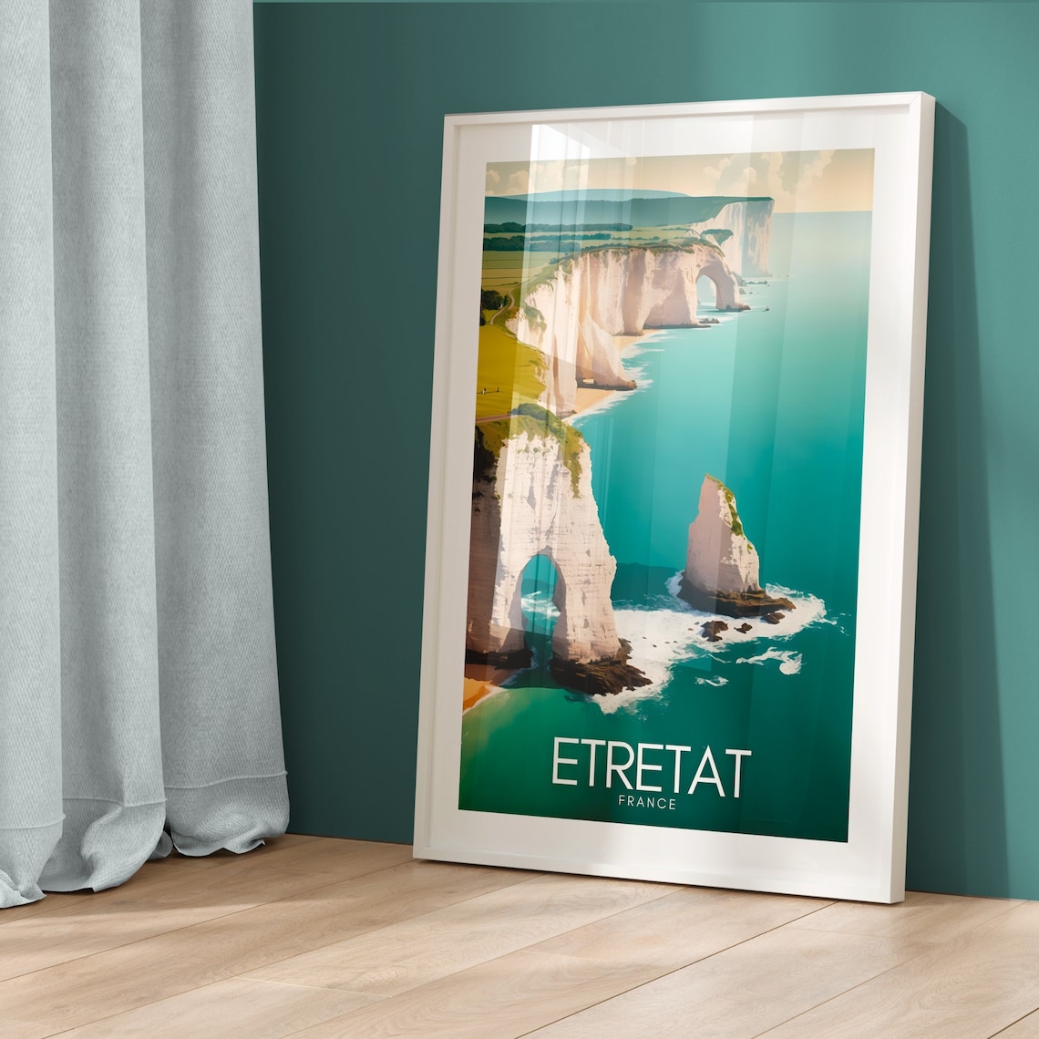 Etretat Minimalist Travel Poster, Normandy Wall Art - Image 5