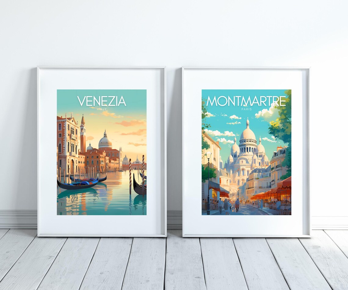 Venezia Italy Grand Canal Gondolas Historic Palaces Travel Poster - Image 3