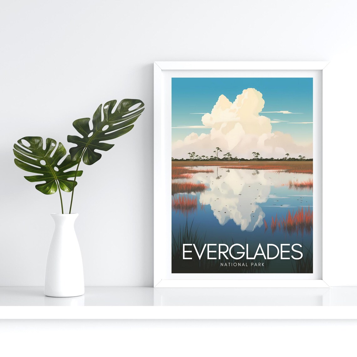 Everglades National Park Poster with Wetlands Reflection and Sawgrass - Image 4