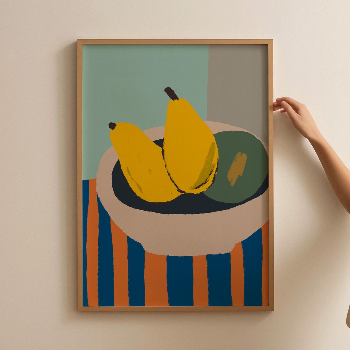 Yellow Pears Still Life Colorful Modern Fruit Kitchen Art Poster - Image 4