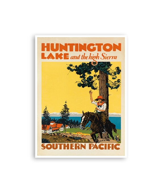Huntington Lake Vintage Travel Poster, California
