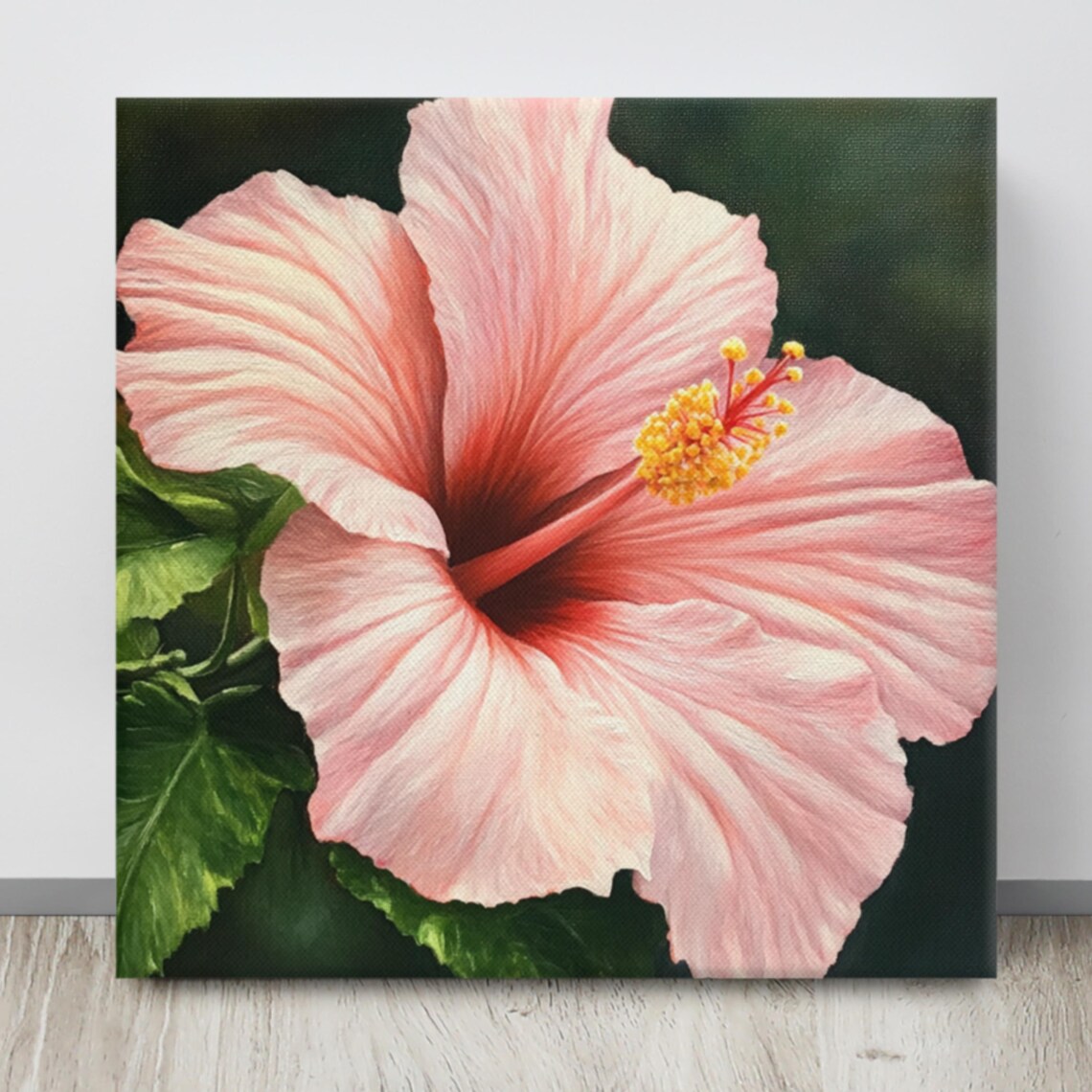 Pink Hibiscus Bloom Golden Stamens Lush Tropical Floral Poster - Image 4
