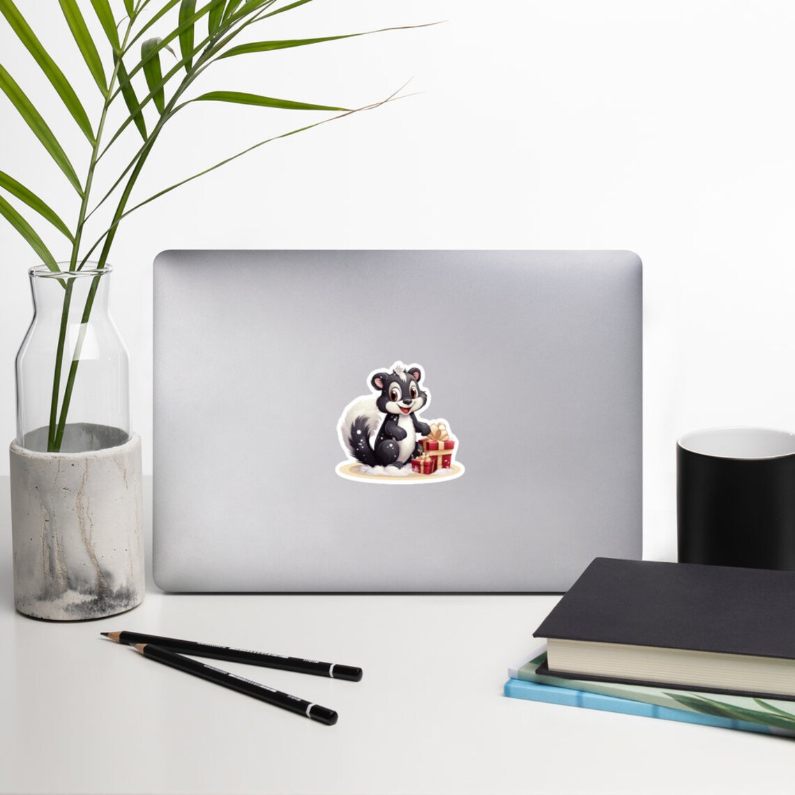 Cute Christmas Skunk Sticker Holiday Gifts Animal Vinyl Decal Sticker - Image 2