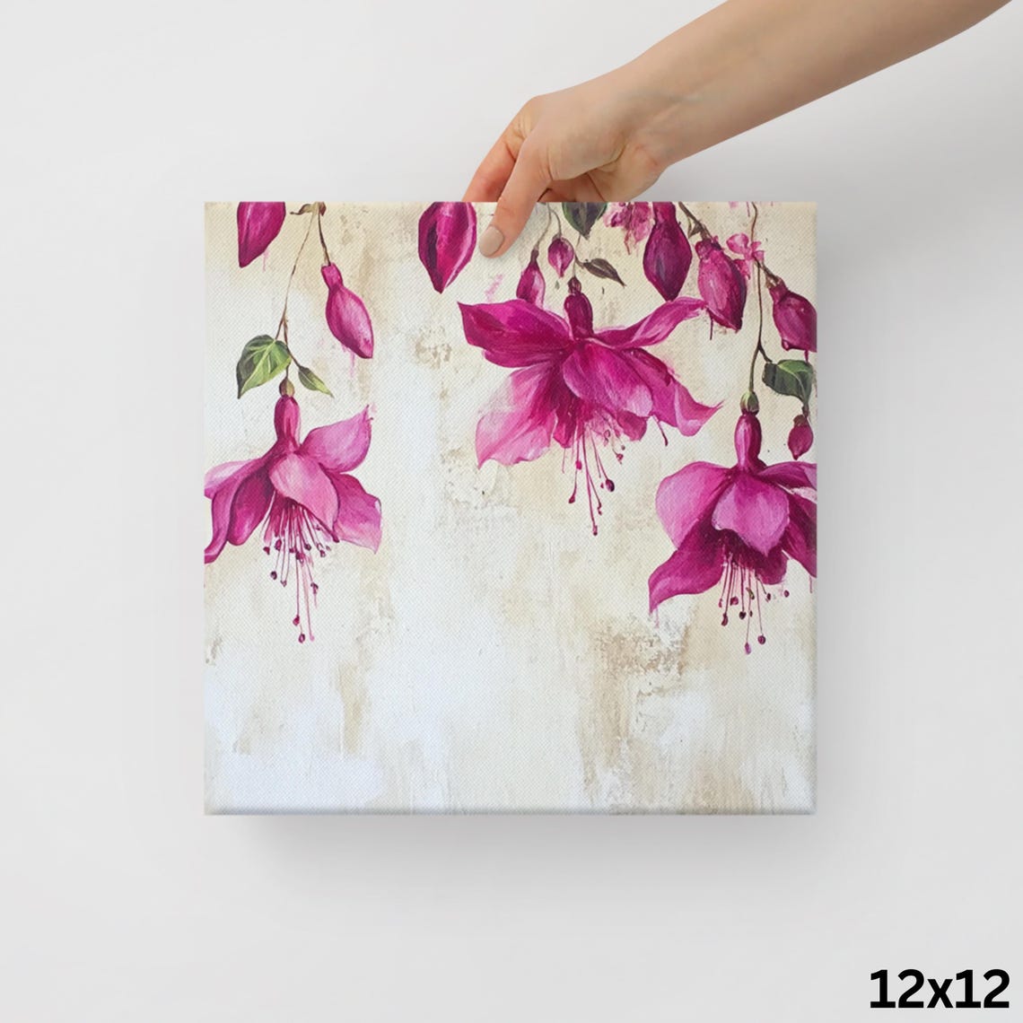 Magenta Fuchsia Hanging Blossoms Botanical Floral Wall Art Poster - Image 2