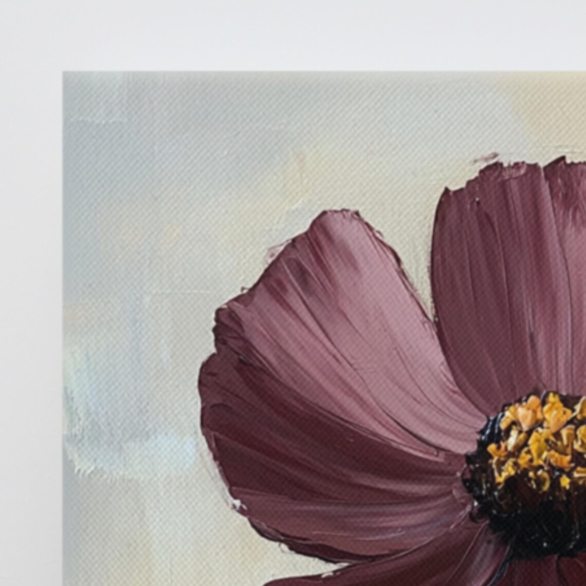 Chocolate Cosmos Mauve Bloom Golden Center Watercolor Art Poster - Image 3