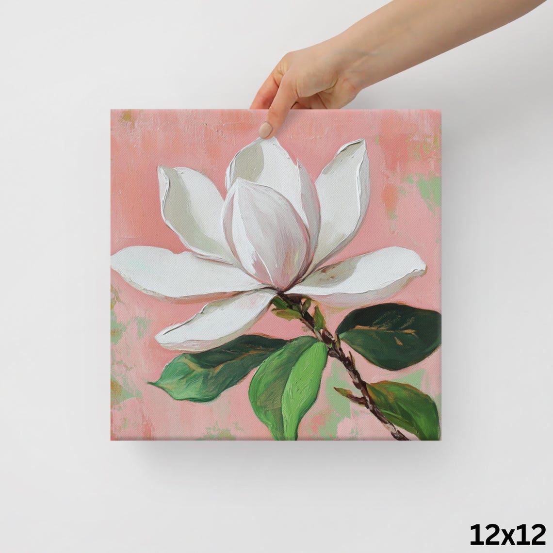 White Gardenia Flower Print Flower Painting Print Wall Art Gardenia Art Gardenia Lover Gifts Pink Wall Art - Image 2