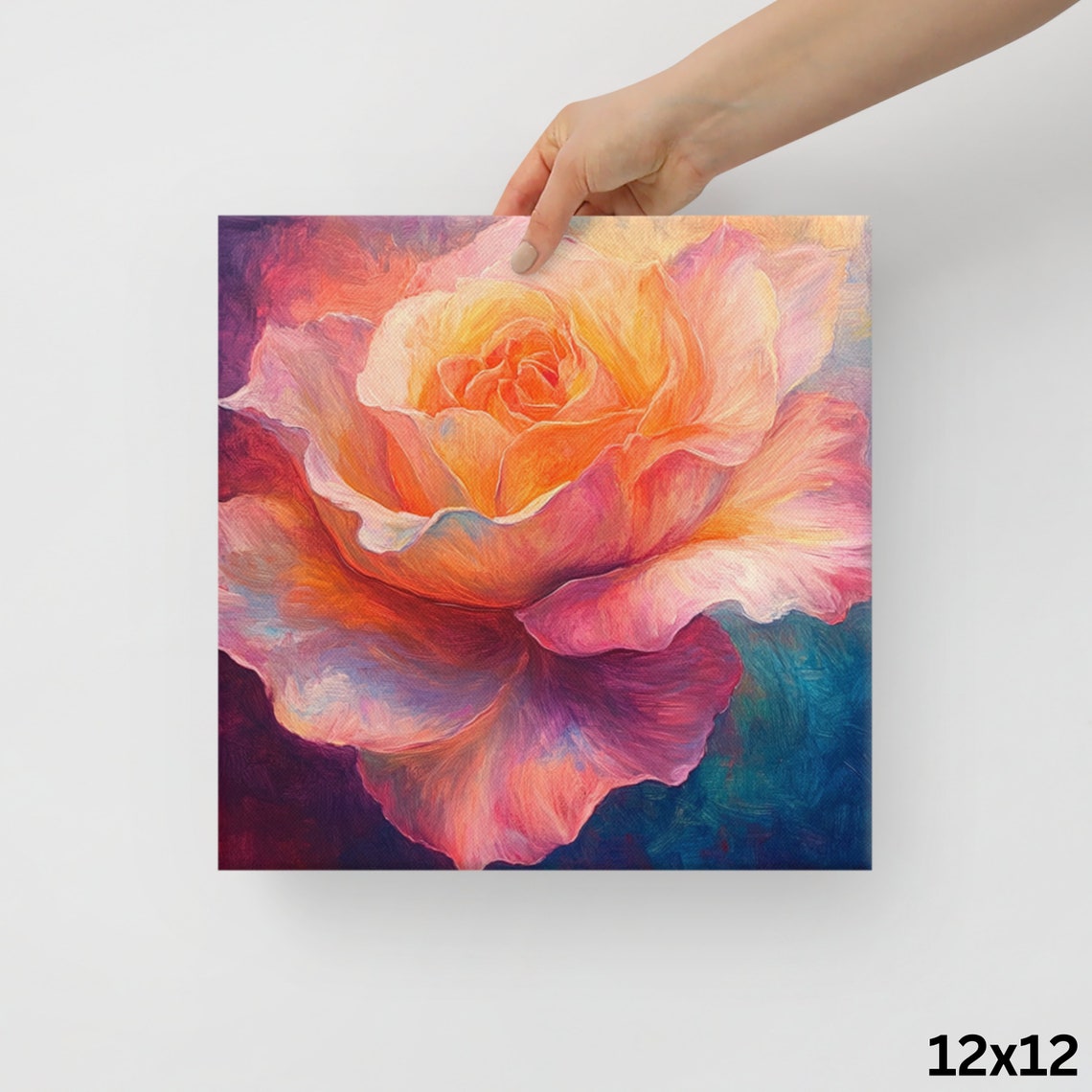 Mystical Colorful Rose Bloom Dreamlike Impressionist Art Poster - Image 2