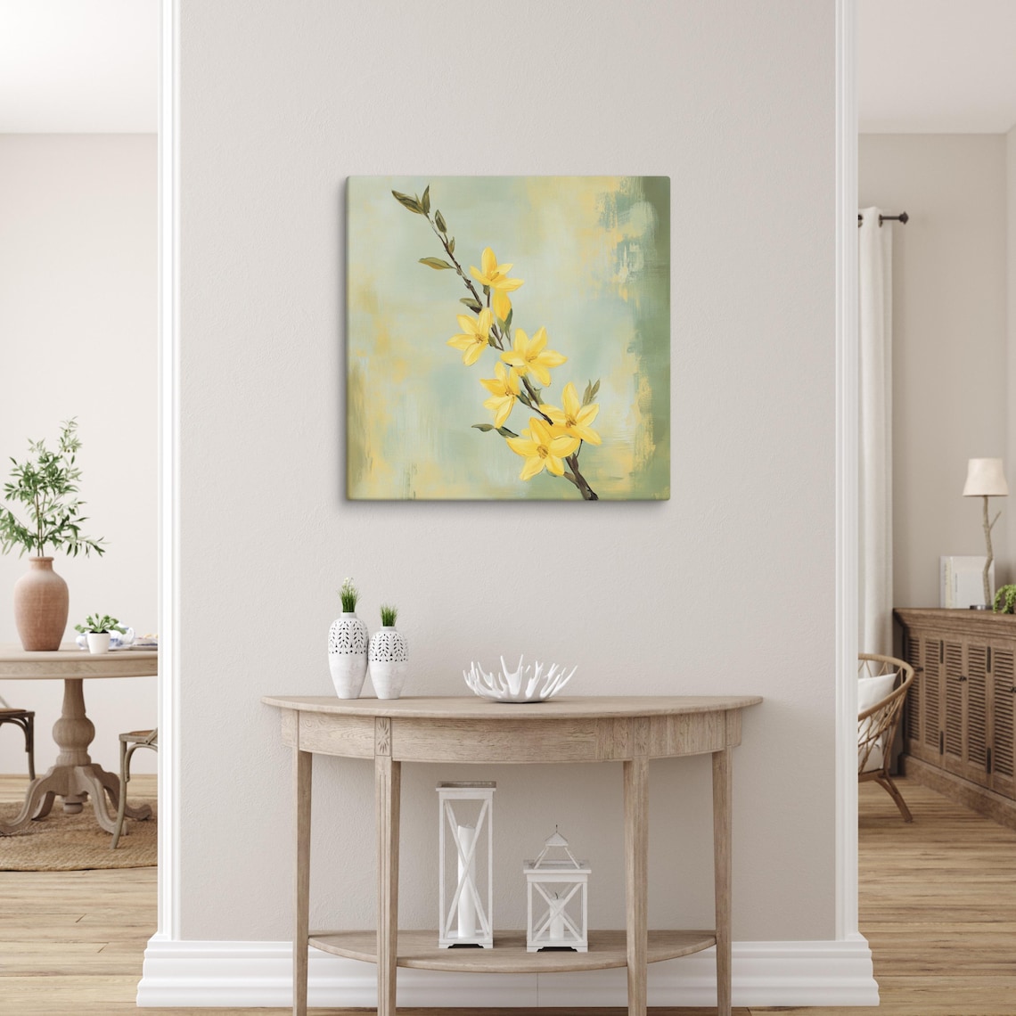 Yellow Forsythia Blossom Branch Spring Flower Watercolor Print - Image 5