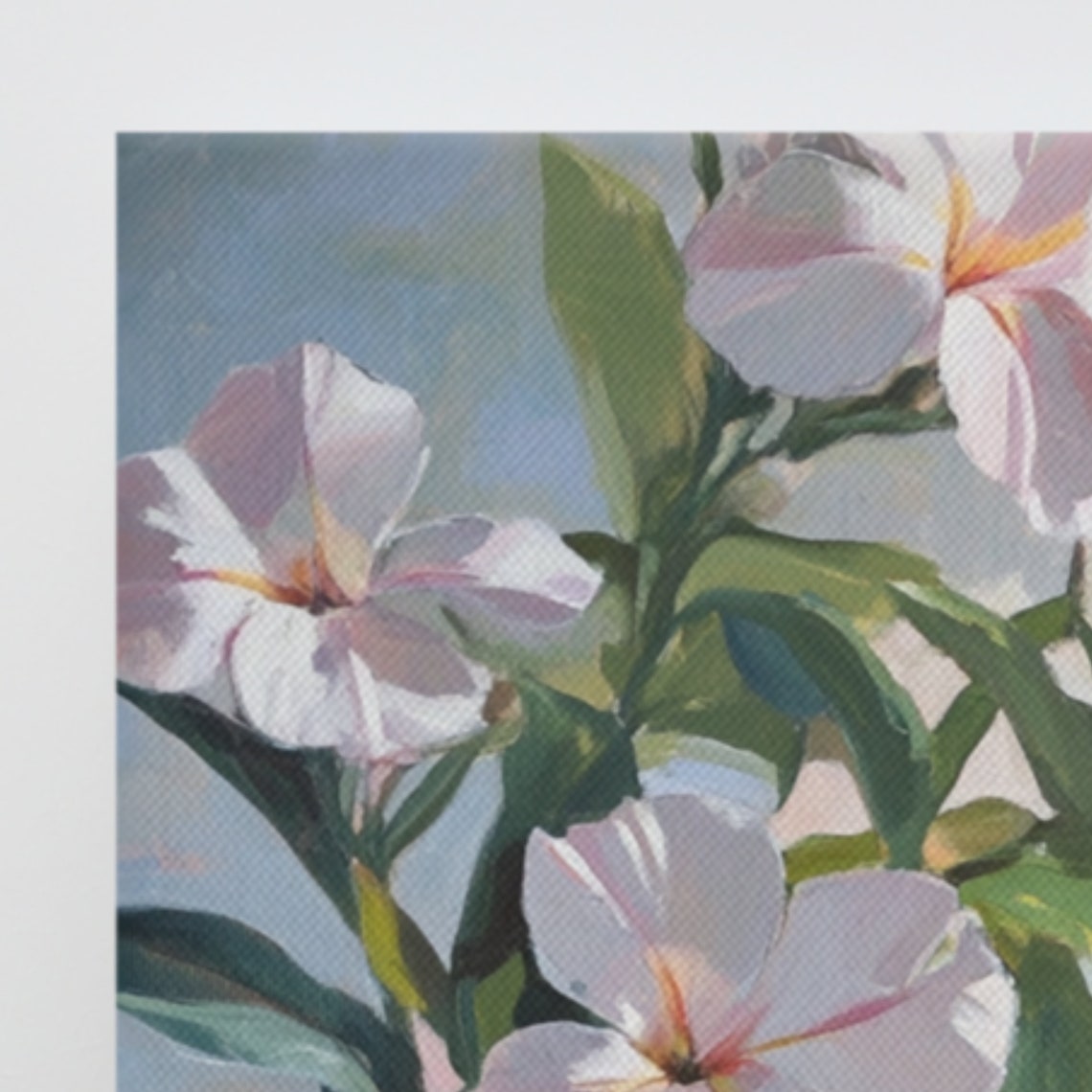 Pink Oleander Blossoms Green Foliage Sunlit Floral Wall Poster - Image 2