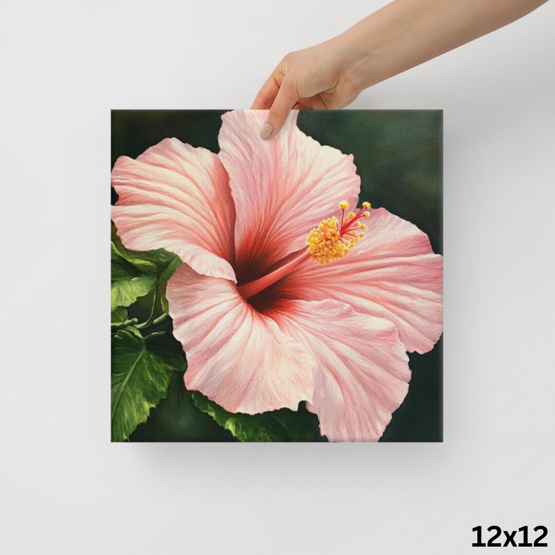 Pink Hibiscus Bloom Golden Stamens Lush Tropical Floral Poster - Image 2