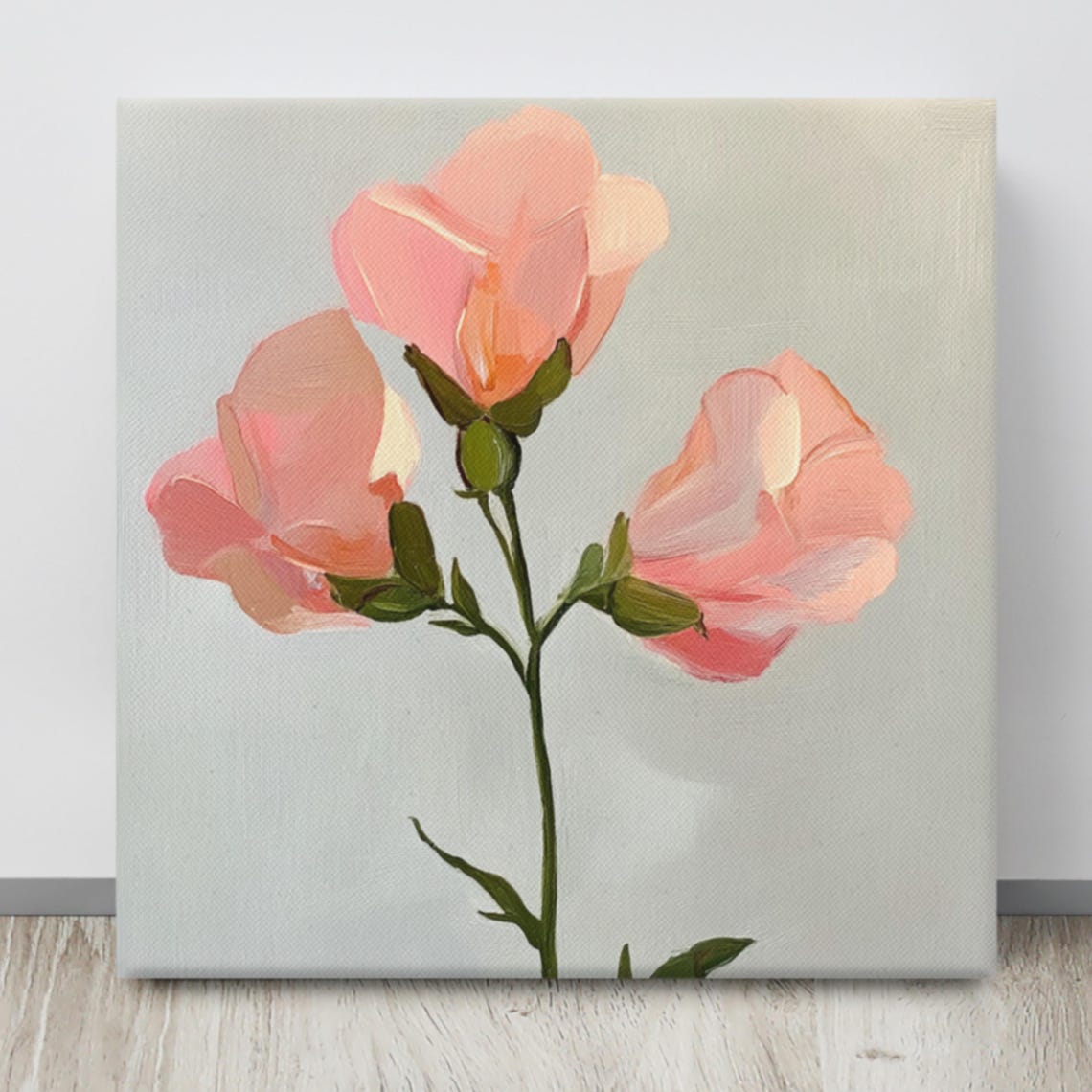 Pink Sweet Pea Flower Wall Art Painting Print Living Room Wall Art Sweet Pea Art Flower Painting Print Nature Artwork - Image 4