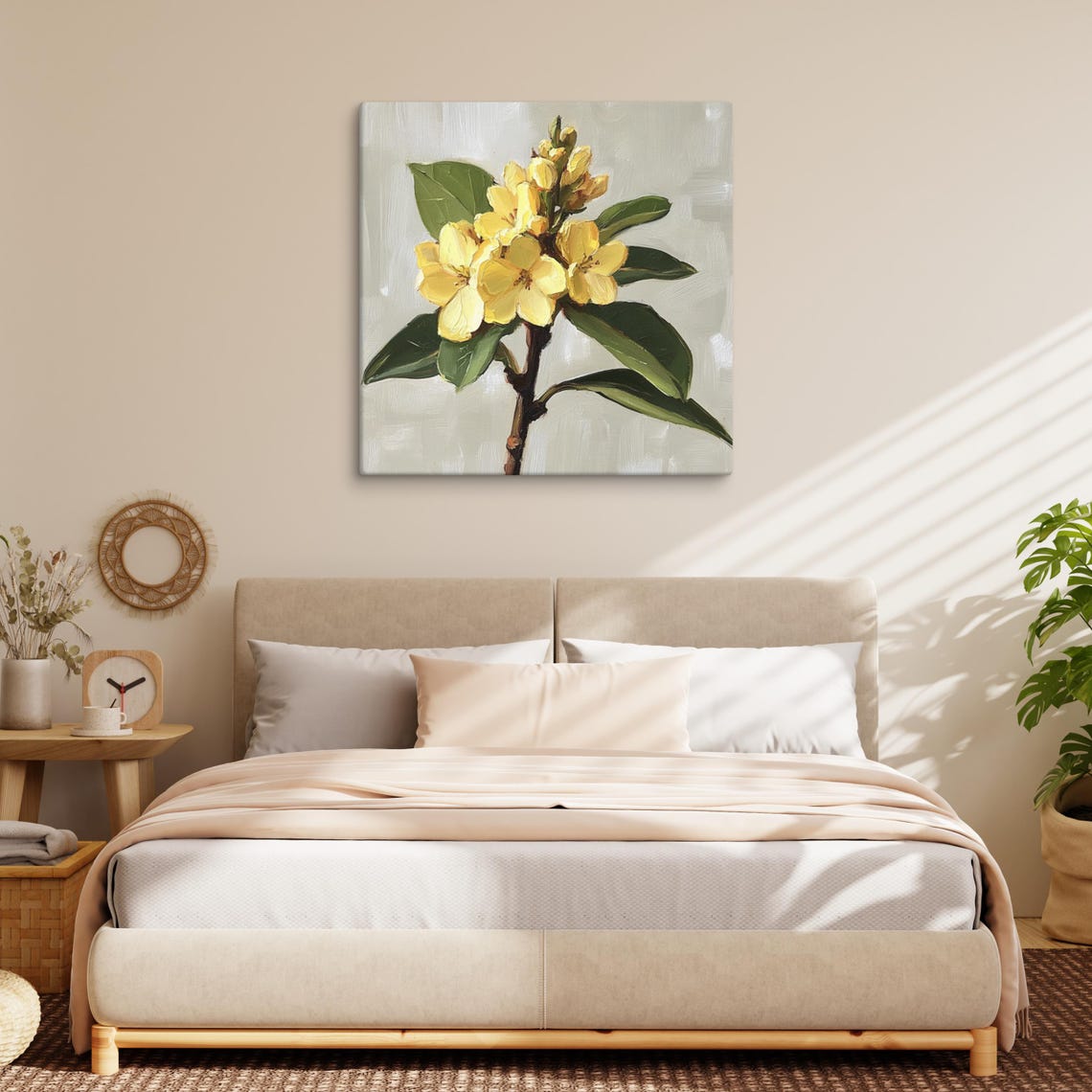 Yellow Laurel Blossom Cluster Classic Botanical Painting Print - Image 3
