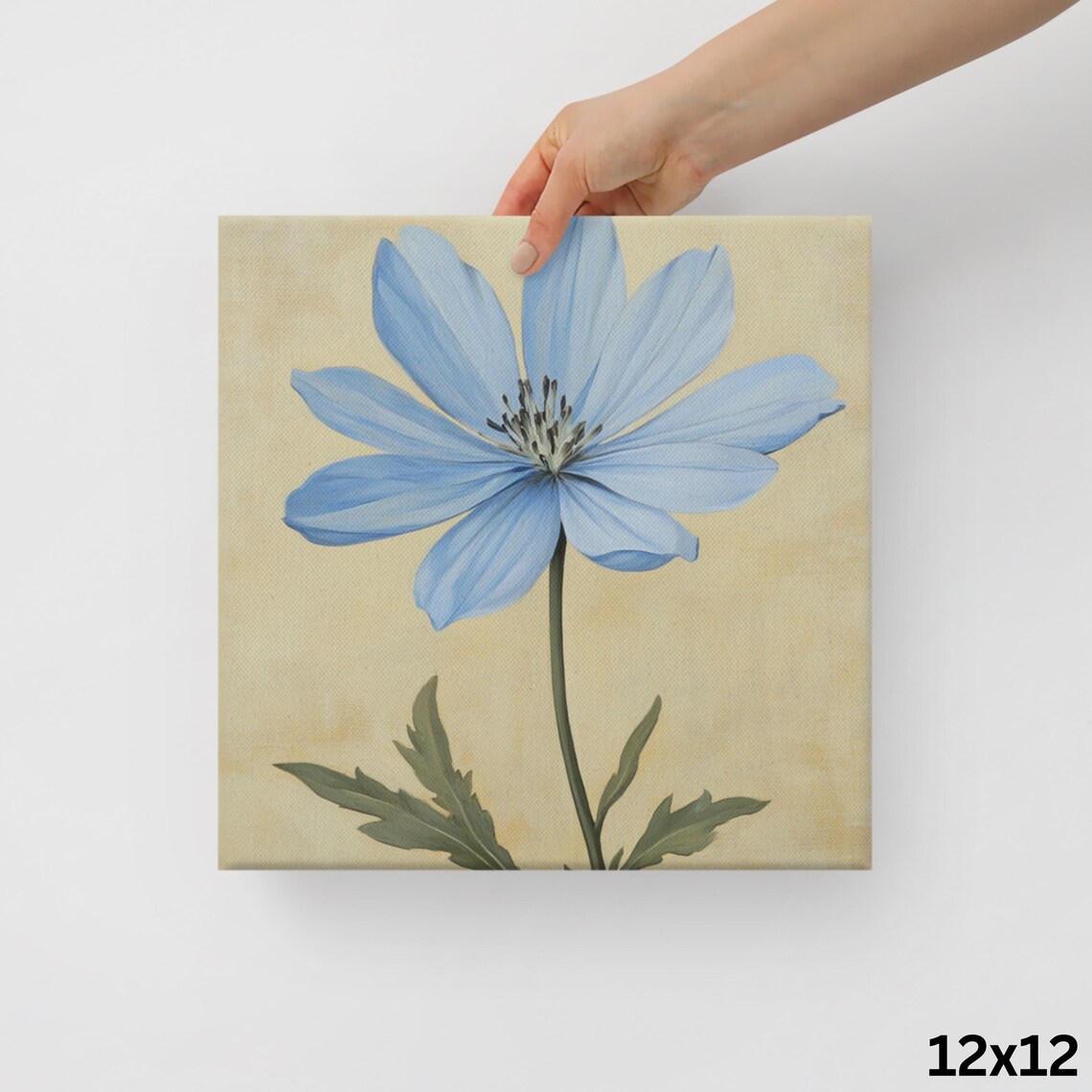 Blue Chicory Flower Vintage Botanical Aged Paper Floral Art Poster - Image 2
