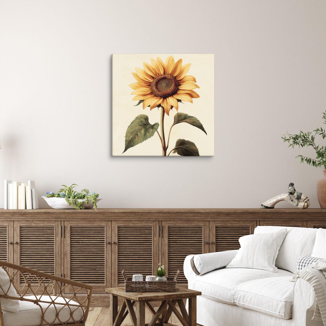 Sunflower Print Large Painting Print Flower Wall Art Nature Art Sunflower Art Sunflower Painting Print Vintage Wall Art - Image 5