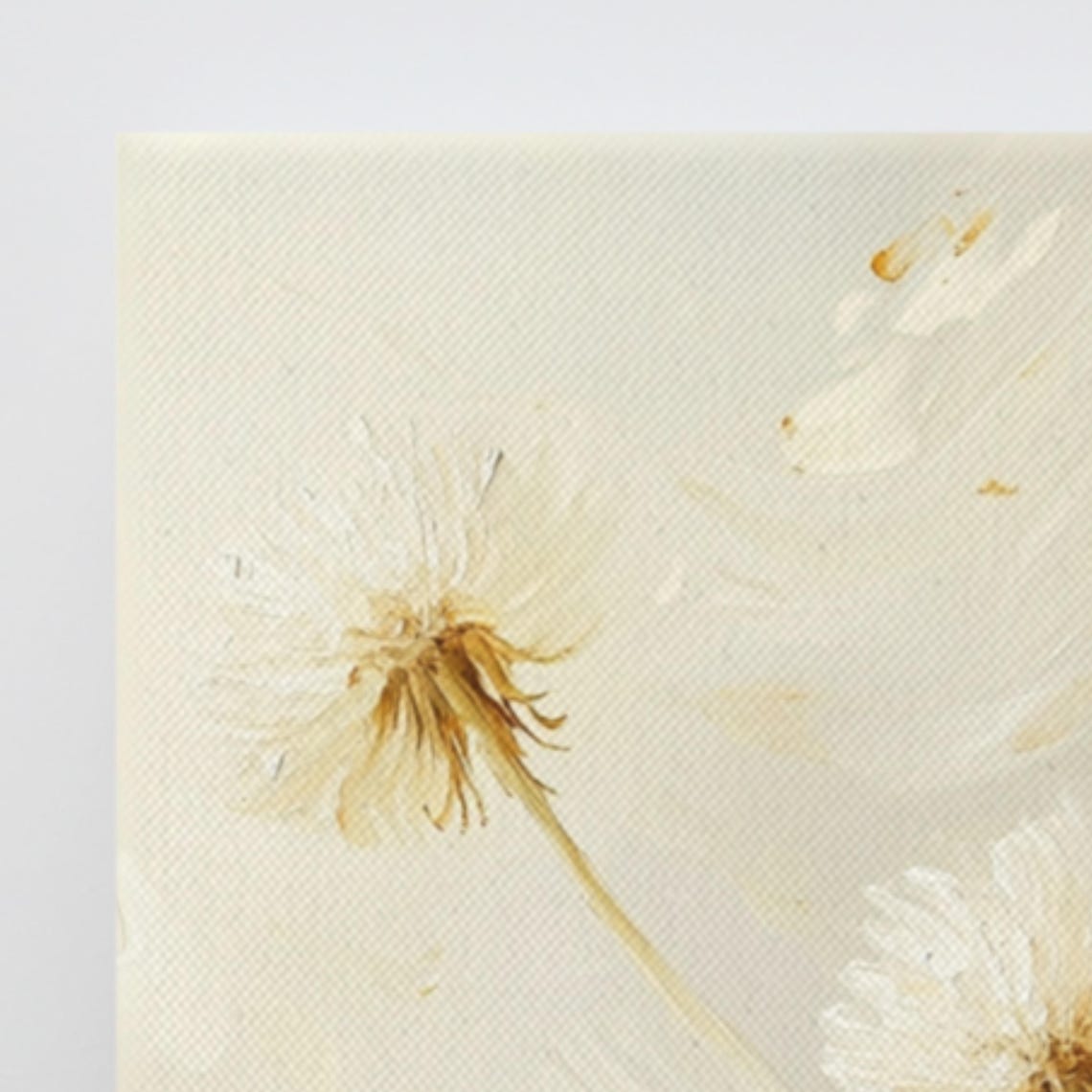 Dandelion Seed Heads Wind Blown Cream Gold Impressionist Poster - Image 3