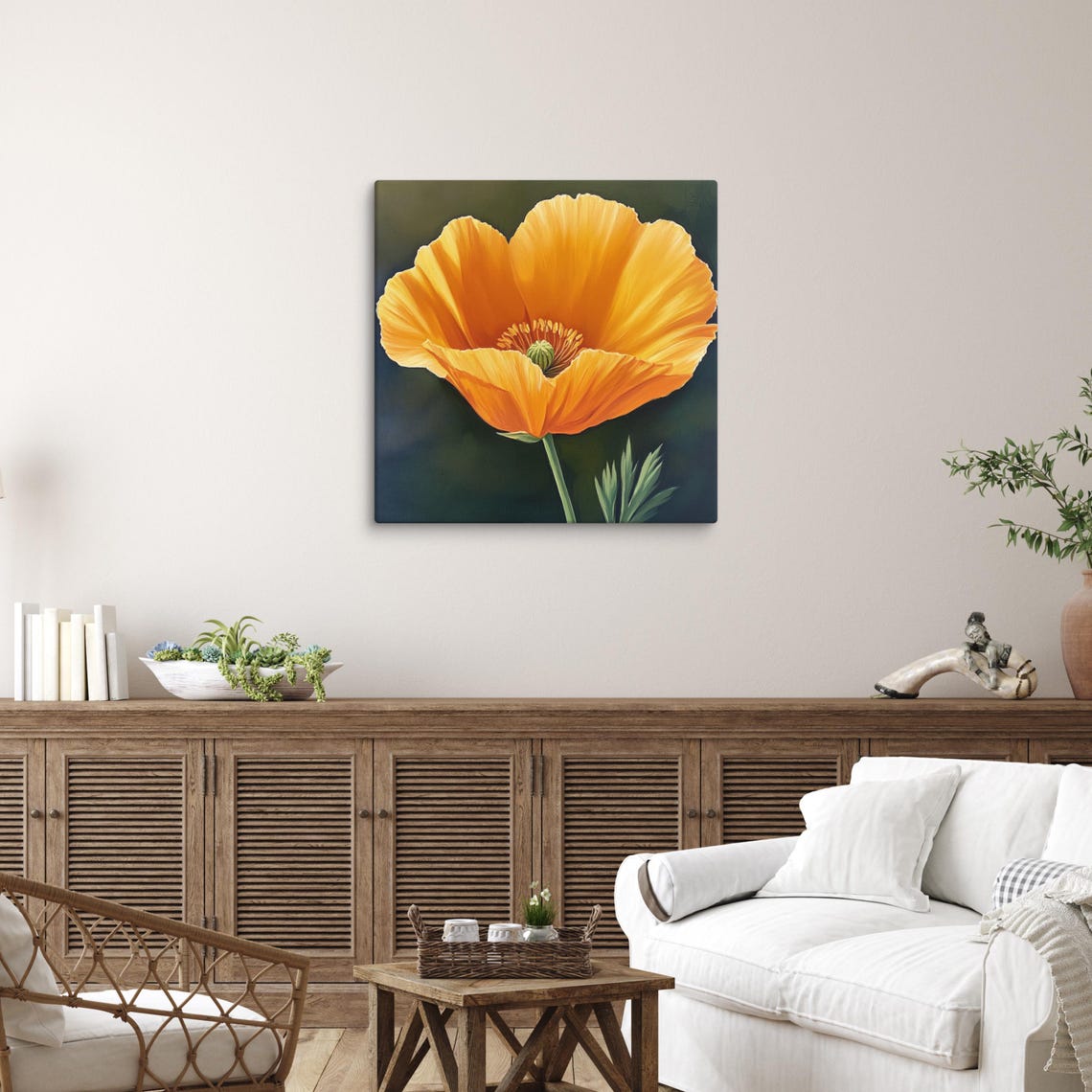 California Poppy Print Large Painting Print Flower Wall Art Nature Art California Poppy Painting Print Large Wall Art - Image 5