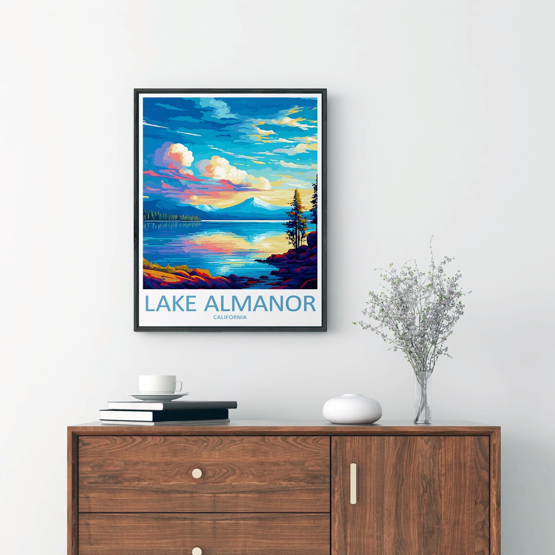Lake Almanor Travel Poster, California Wall Decor - Image 2