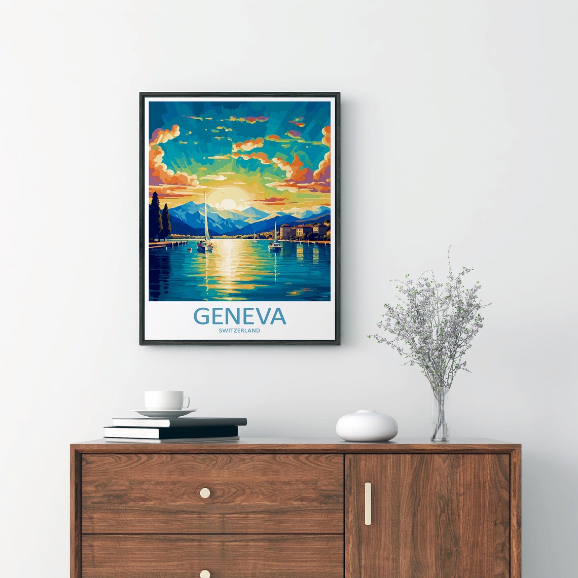 Geneva Travel Print, Switzerland Wall Decor - Image 2