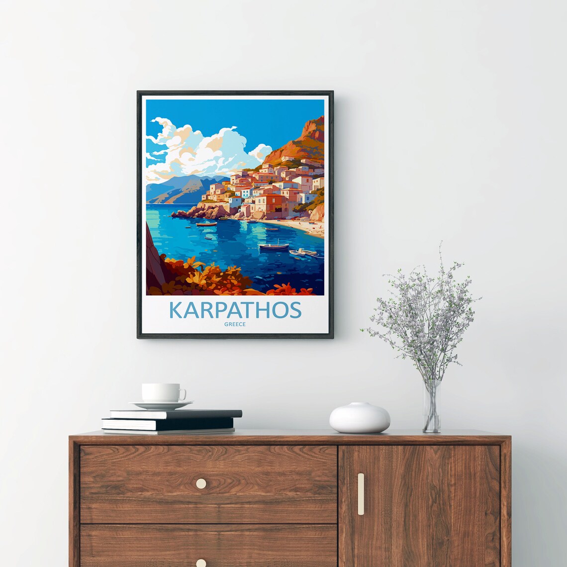 Karpathos Travel Poster, Greece Gift For Art Lovers - Image 2