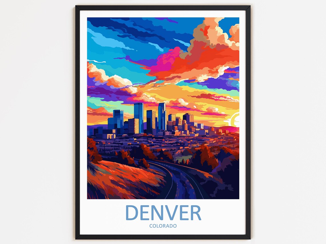 Denver Travel Print, Colorado Home Decor