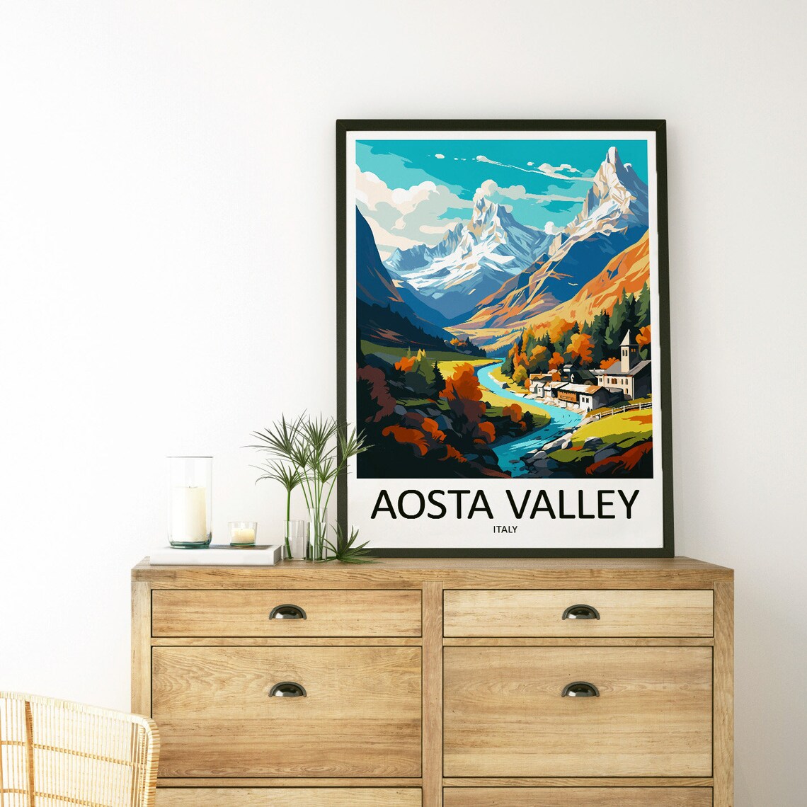 Aosta Valley Travel Print, Italy Wall Decor - Image 3