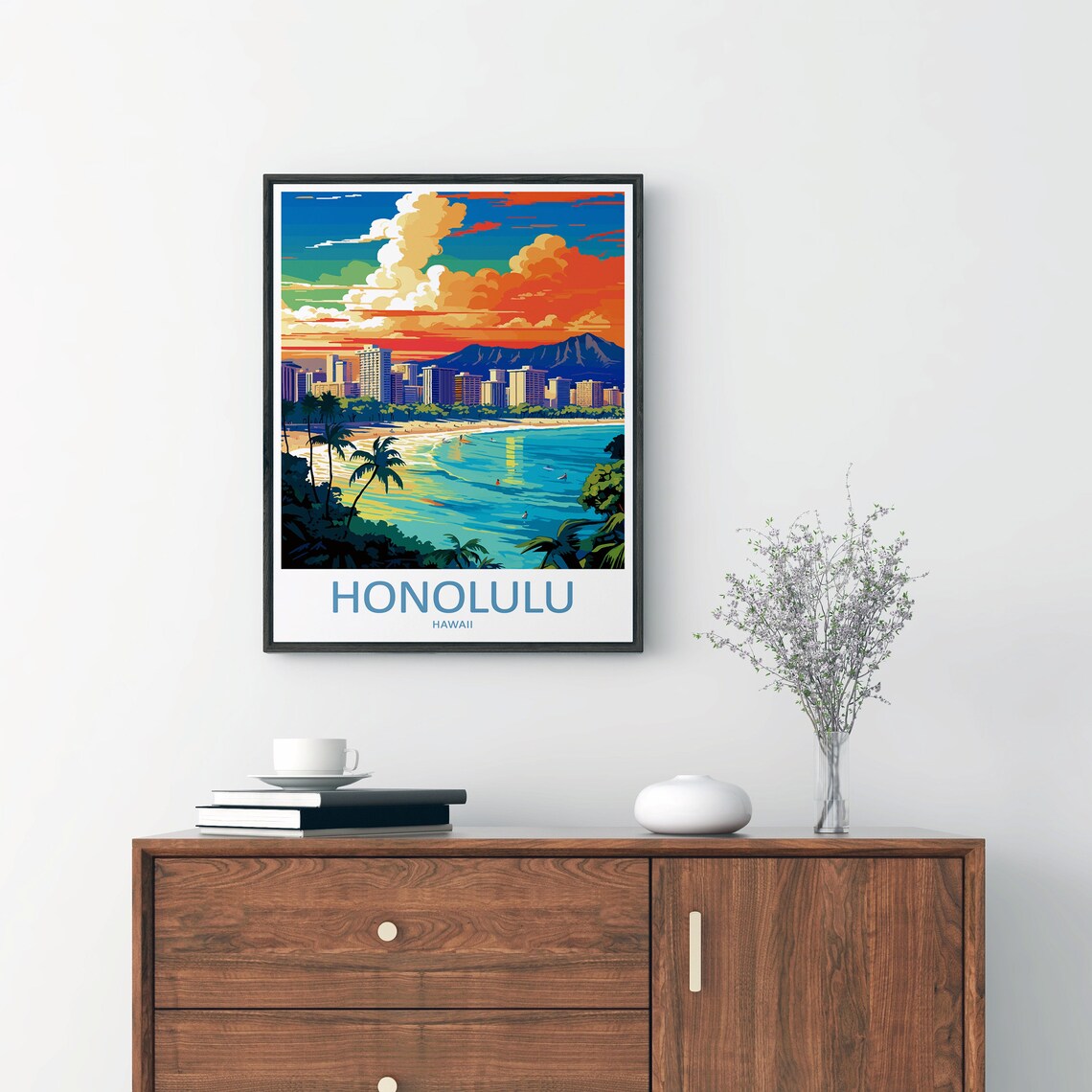 Honolulu Travel Poster, Hawaii Home Decor - Image 2