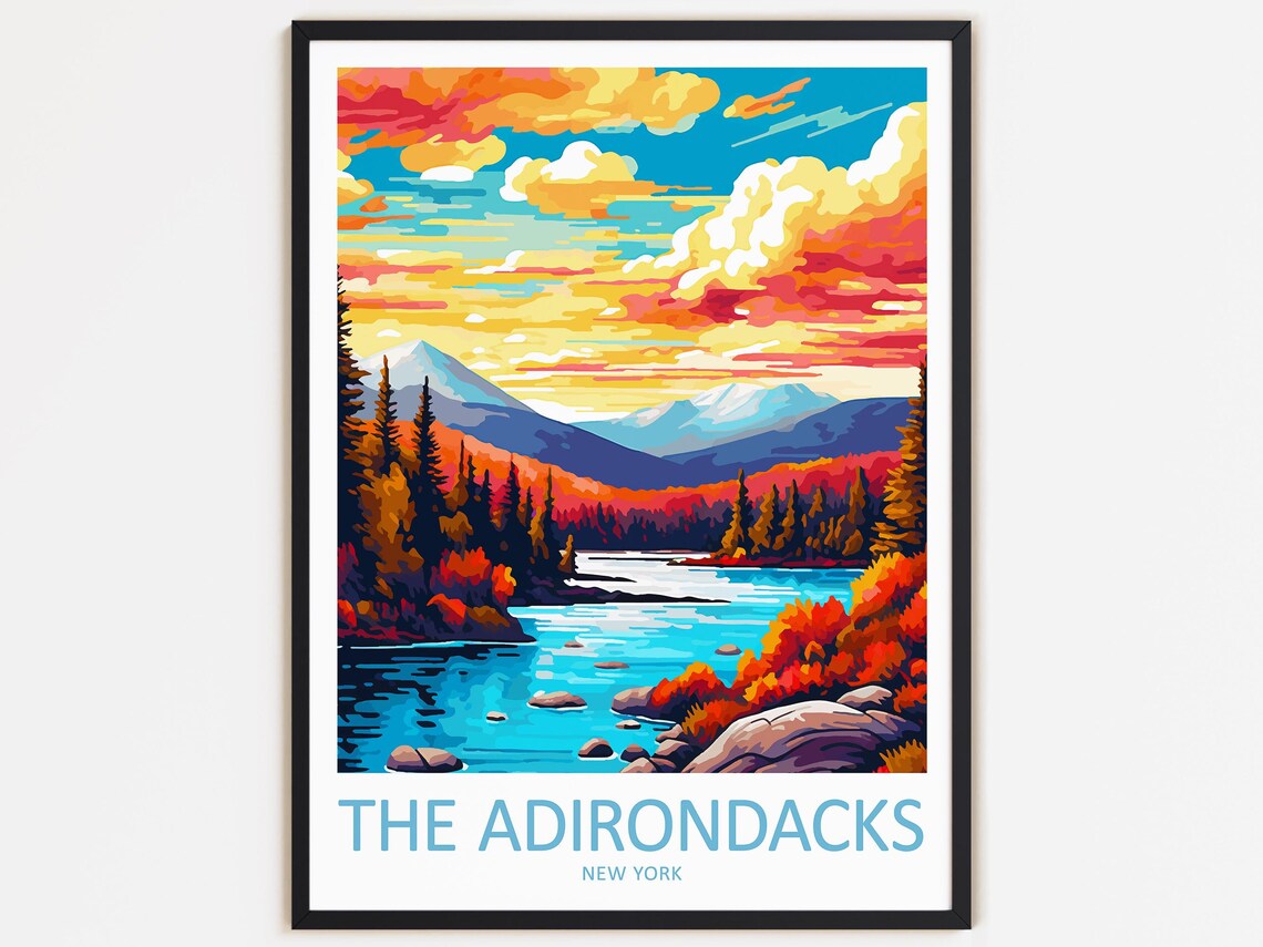 The Adirondacks Travel Poster, New York Gift