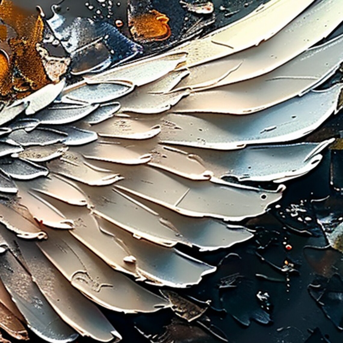 Abstract Angel Wing Oil Painting, Boho Art Print - Image 6