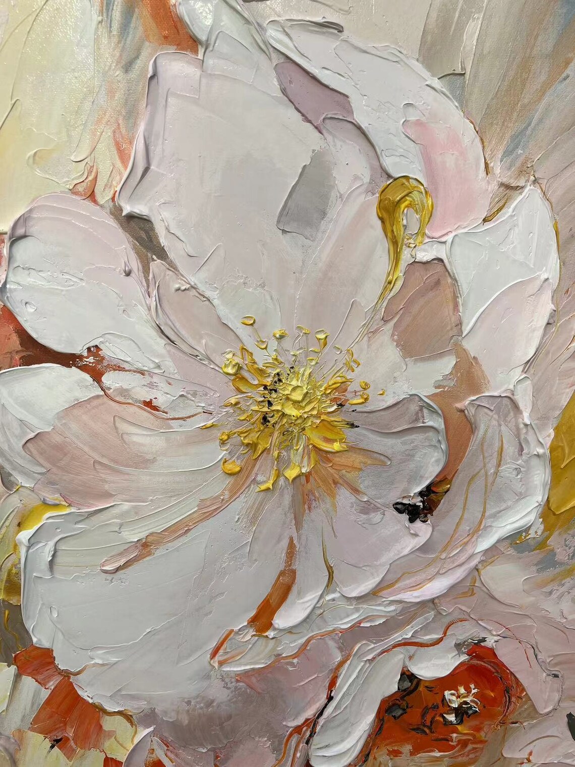 Minimalist Pink Flower Oil Painting, Modern Wall Art Print - Image 5