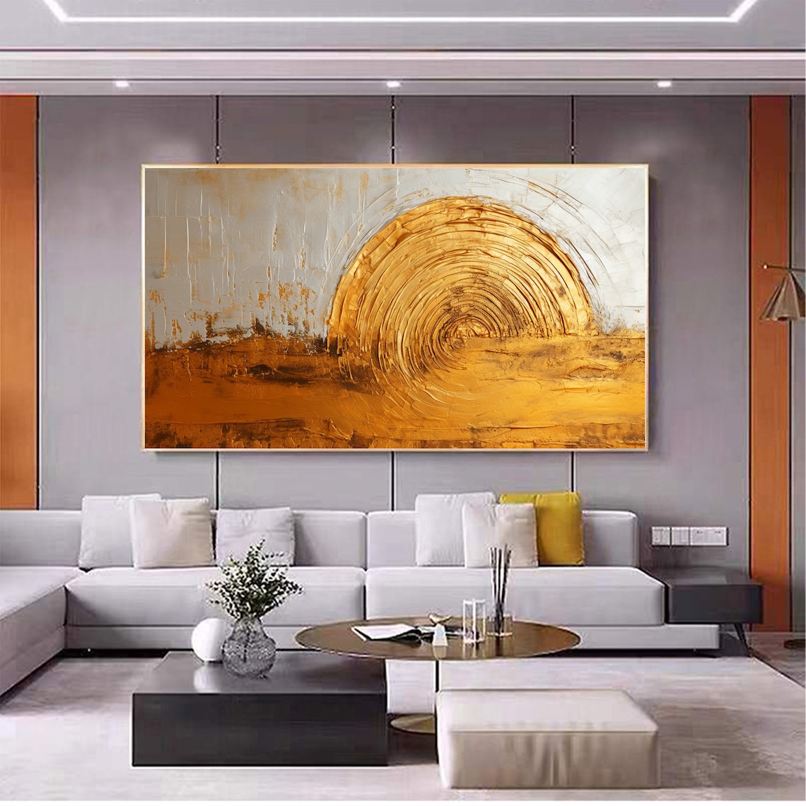 Abstract Gold Circle Minimalist Living Room Poster - Image 4