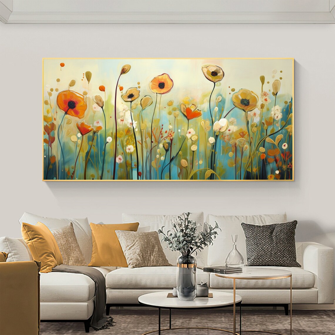 Custom Poppy Flower Oil Painting Art Print, Abstract Floral - Image 5