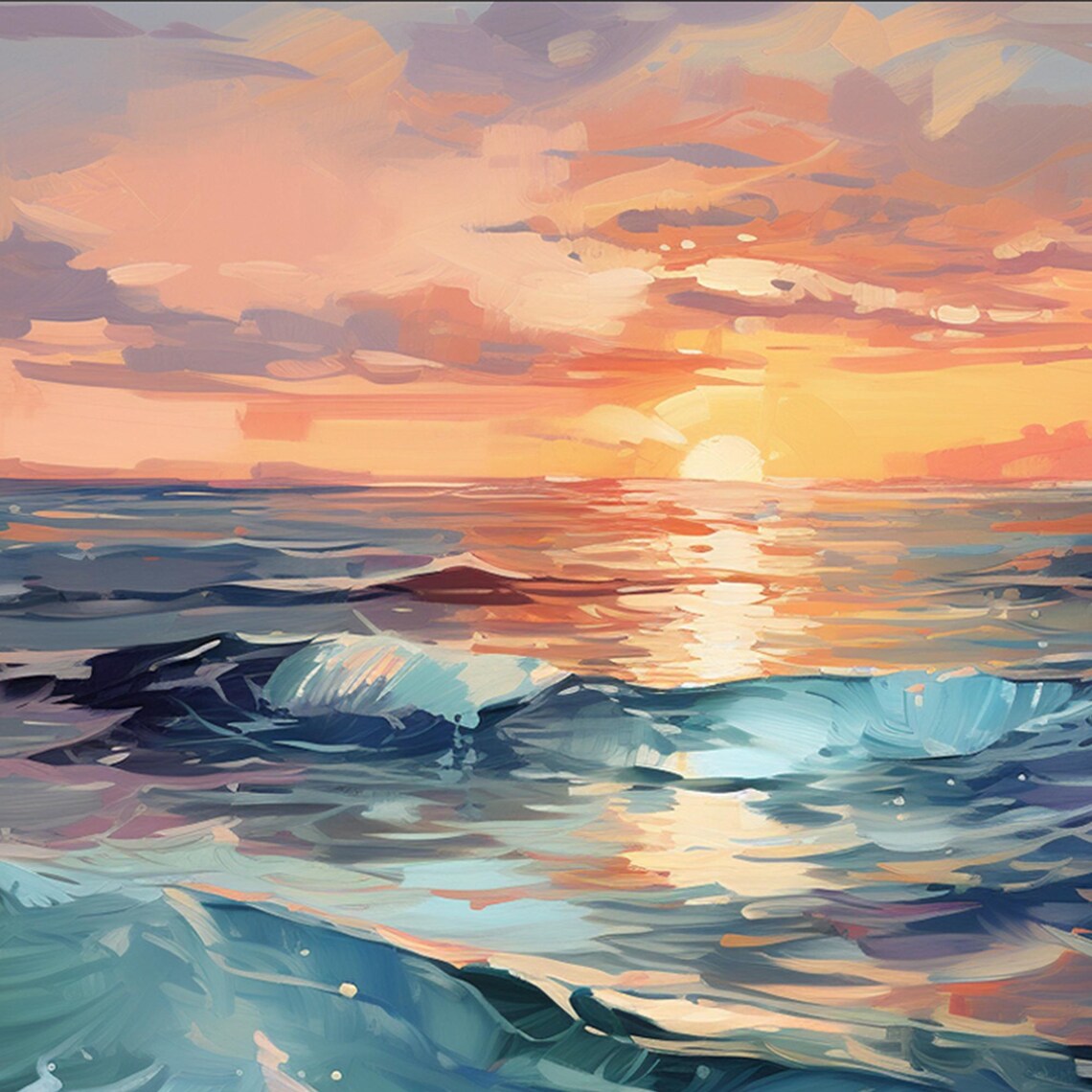 Abstract Ocean Landscape, Boho Sunset Art Print - Image 6