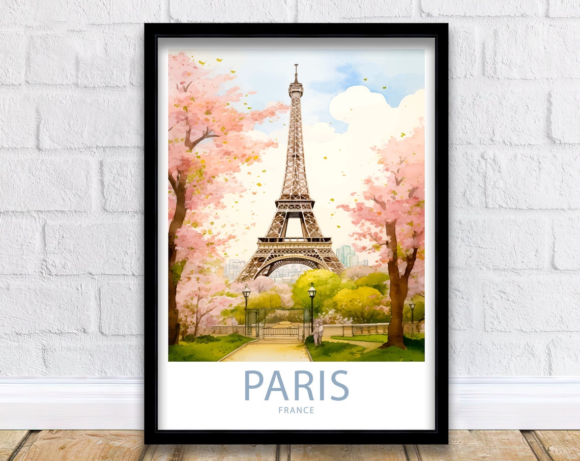 Eiffel Tower Paris Travel Print Wall Art Paris France Travel Poster Wall Hanging Home Dcor Paris France Gift Lover Paris France Art Lover