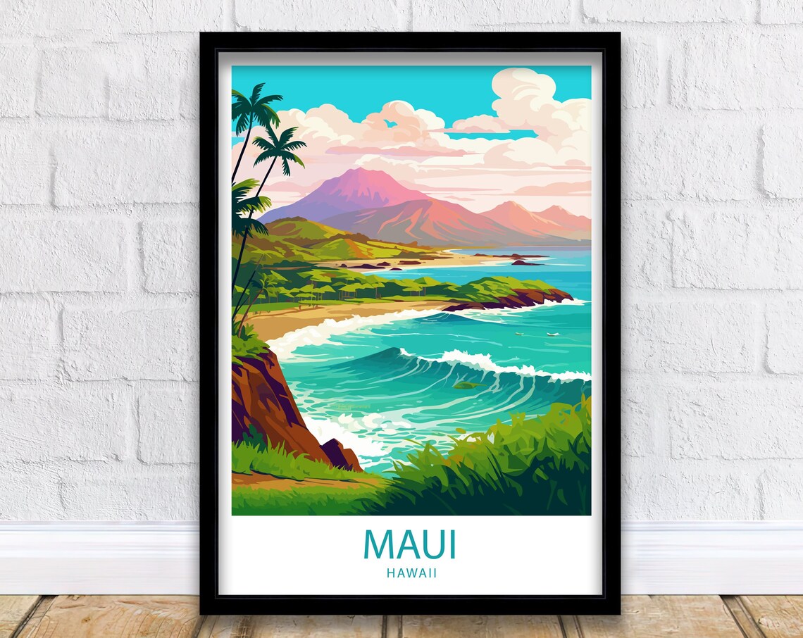 Maui Travel Poster, Hawaii Wall Decor