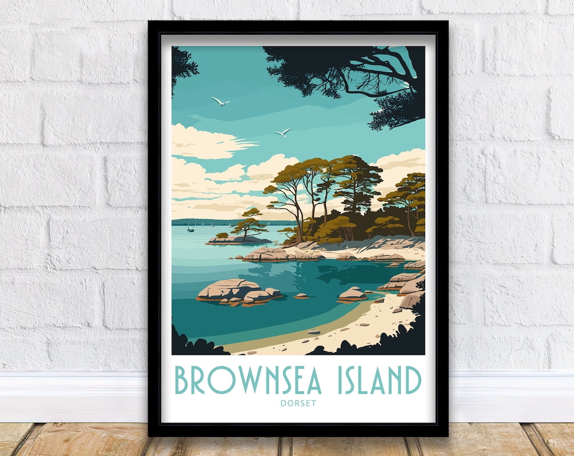 Brownsea Island Travel Poster, Dorset Art Print