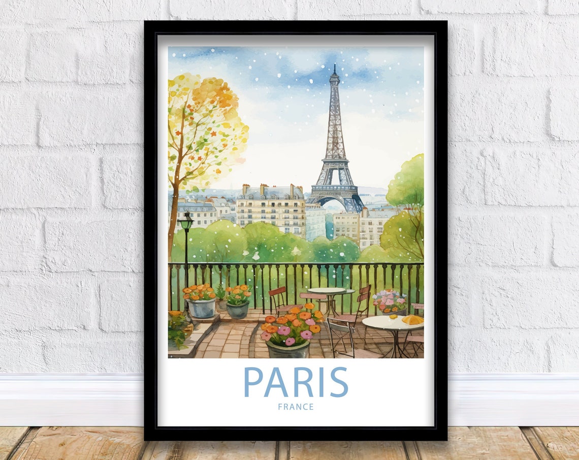Eiffel Tower Paris Travel Print Wall Art Paris France Travel Poster Wall Hanging Home Dcor Paris France Gift Lover Paris France Art Lover