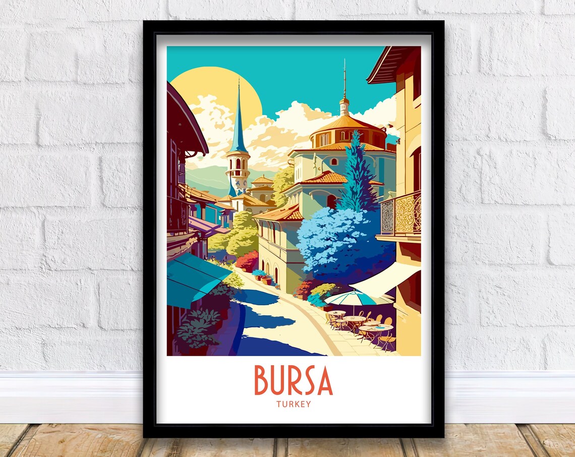 Bursa Turkey Travel Poster, Europe Wall Art Print