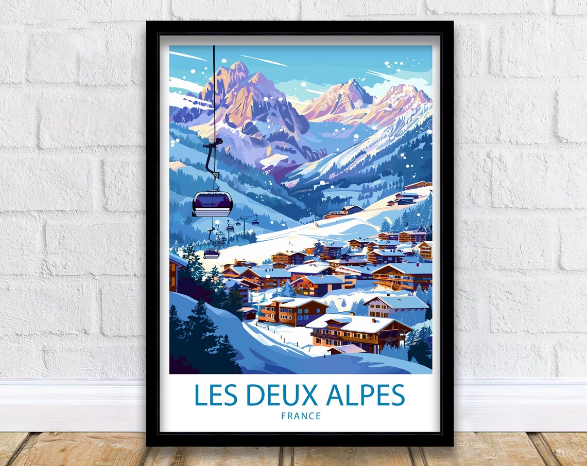 Les Deux Alpes Travel Poster, France Wall Decor - Image 5