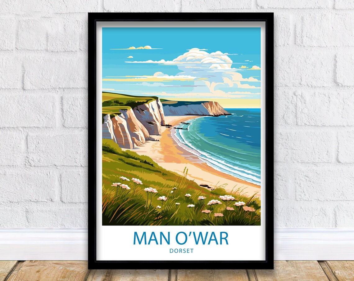 Man O' War Beach Travel Poster, Dorset